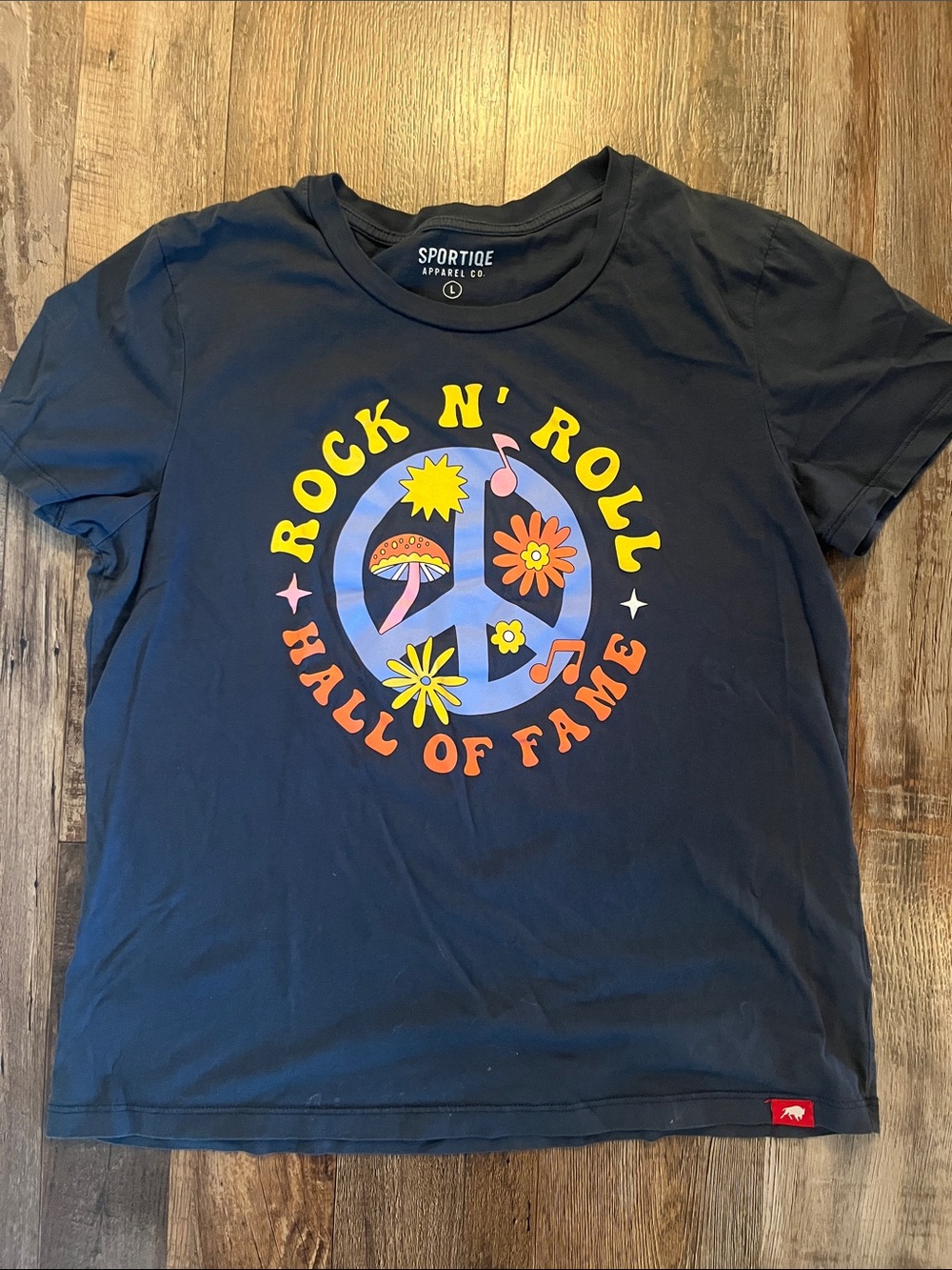 Sportiqe Women's Navy Rock N' Roll Graphic Tee
